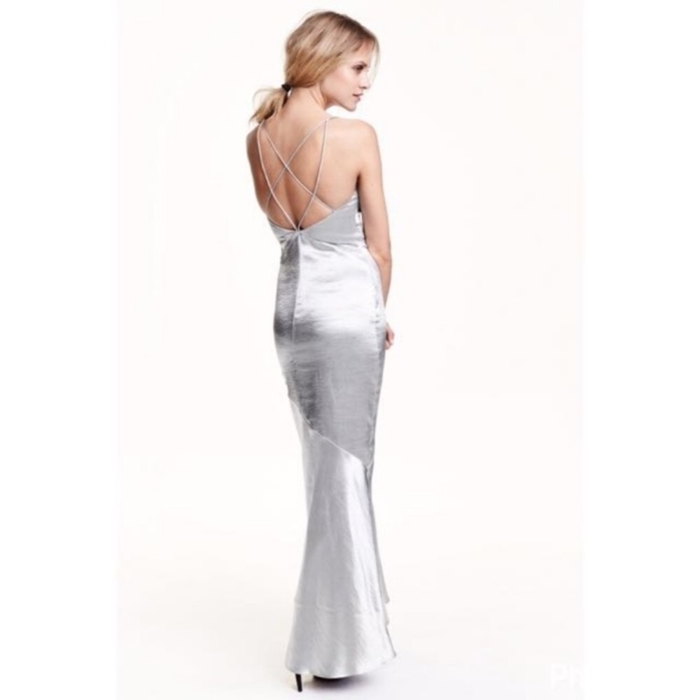 Silver slip gown